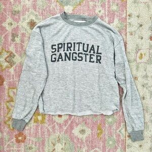 spiritual gangster cropped lightweight sweatshirt